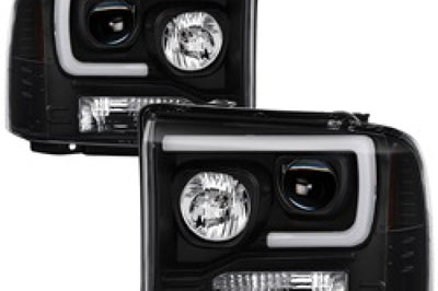 SPYDER Spyder Ford F250/350/450 05-07 Projector Headlights - Light Bar DRL LED - Black PRO-YD-FS05V2-LB-BK - Lights