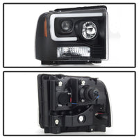 SPYDER Spyder Ford F250/350/450 05-07 Projector Headlights - Light Bar DRL LED - Black PRO-YD-FS05V2-LB-BK - Lights