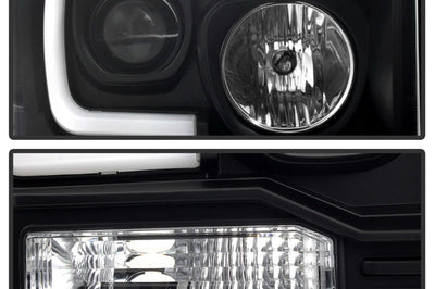 SPYDER Spyder Ford F250/350/450 05-07 Projector Headlights - Light Bar DRL LED - Black PRO-YD-FS05V2-LB-BK - Lights
