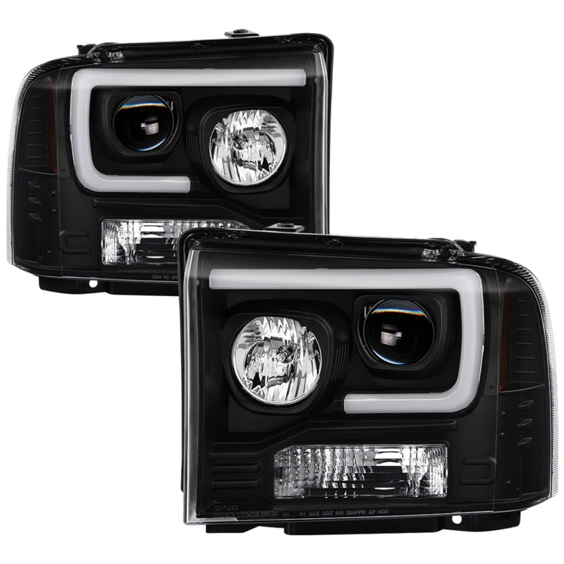 SPYDER Spyder Ford F250/350/450 05-07 Projector Headlights - Light Bar DRL LED - Black PRO-YD-FS05V2-LB-BK - Lights
