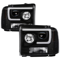 SPYDER Spyder Ford F250/350/450 05-07 Projector Headlights - Light Bar DRL LED - Black PRO-YD-FS05V2-LB-BK - Lights