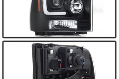 SPYDER Spyder Ford F250/350/450 05-07 Projector Headlights - Light Bar DRL LED - Black PRO-YD-FS05V2-LB-BK - Lights