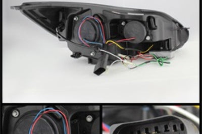 SPYDER Spyder Ford Focus 12-14 Projector Headlights Halogen Model Only - DRL Black PRO-YD-FF12-DRL-BK - Lights