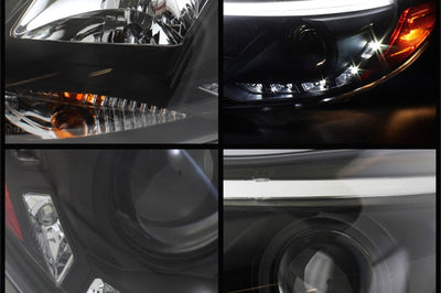 SPYDER Spyder Ford Focus 12-14 Projector Headlights Halogen Model Only - DRL Black PRO-YD-FF12-DRL-BK - Lights