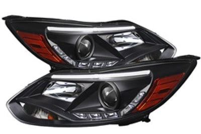 SPYDER Spyder Ford Focus 12-14 Projector Headlights Halogen Model Only - DRL Black PRO-YD-FF12-DRL-BK - Lights