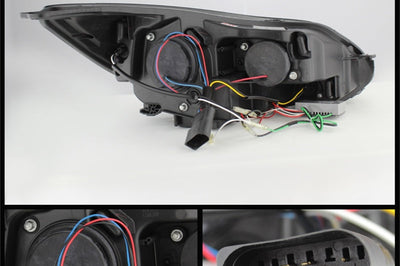 SPYDER Spyder Ford Focus 12-14 Projector Headlights Halogen Model Only - DRL Black PRO-YD-FF12-DRL-BK - Lights