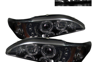 SPYDER Spyder Ford Mustang 94-98 1PC Projector LED Halo Amber Reflctr Smk PRO-YD-FM94-1PC-AM-SMC - Lights