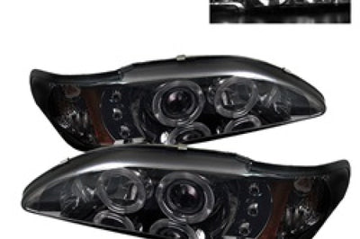 SPYDER Spyder Ford Mustang 94-98 1PC Projector LED Halo Amber Reflctr Smk PRO-YD-FM94-1PC-AM-SMC - Lights