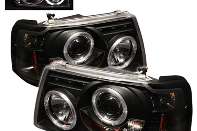 SPYDER Spyder Ford Ranger 01-11 1PC Projector Headlights LED Halo Blk PRO-YD-FR01-1PC-HL-BK - Lights