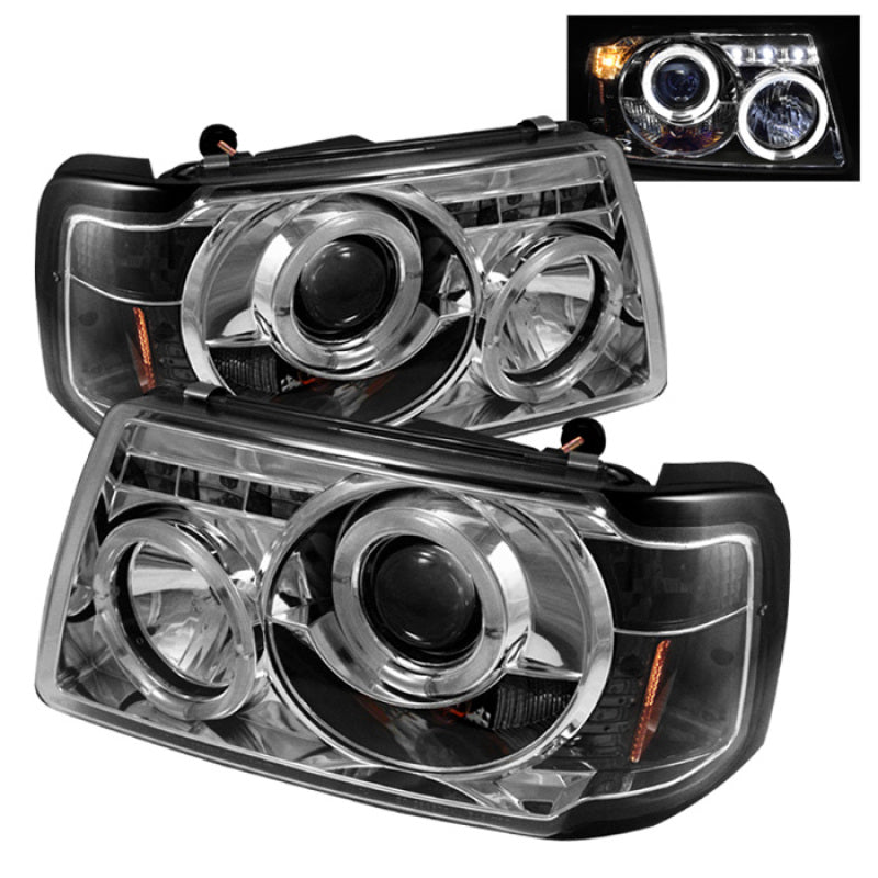 SPYDER Spyder Ford Ranger 01-11 1PC Projector Headlights LED Halo Chrm PRO-YD-FR01-1PC-HL-C - Lights