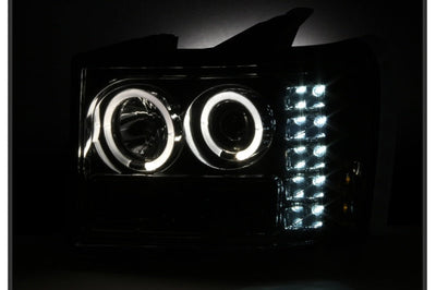 SPYDER Spyder GMC Sierra 1500/2500/3500 07-13 Projector Headlights LED Halo- Smoke PRO-YD-GS07-HL-SM - Lights
