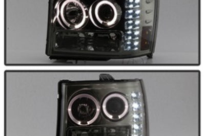 SPYDER Spyder GMC Sierra 1500/2500/3500 07-13 Projector Headlights LED Halo- Smoke PRO-YD-GS07-HL-SM - Lights