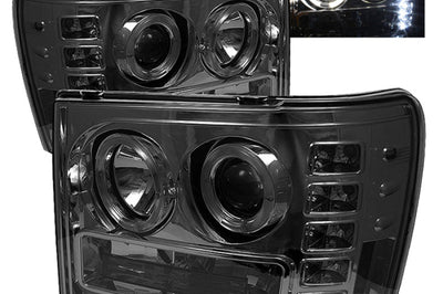 SPYDER Spyder GMC Sierra 1500/2500/3500 07-13 Projector Headlights LED Halo- Smoke PRO-YD-GS07-HL-SM - Lights