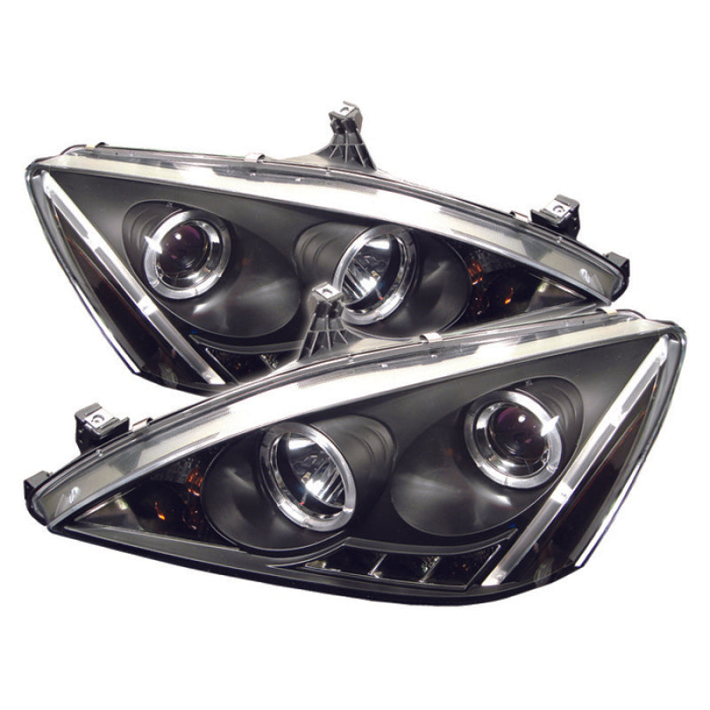 SPYDER Spyder Honda Accord 03-07 Projector Headlights LED Halo Amber Reflctr Blk PRO-YD-HA03-AM-BK - Lights