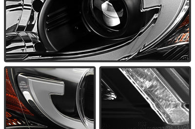 SPYDER Spyder Honda Accord 2013-2015 4DR Projector Headlights Light Bar DRL Black PRO-YD-HA13-LBDRL-BK - Lights