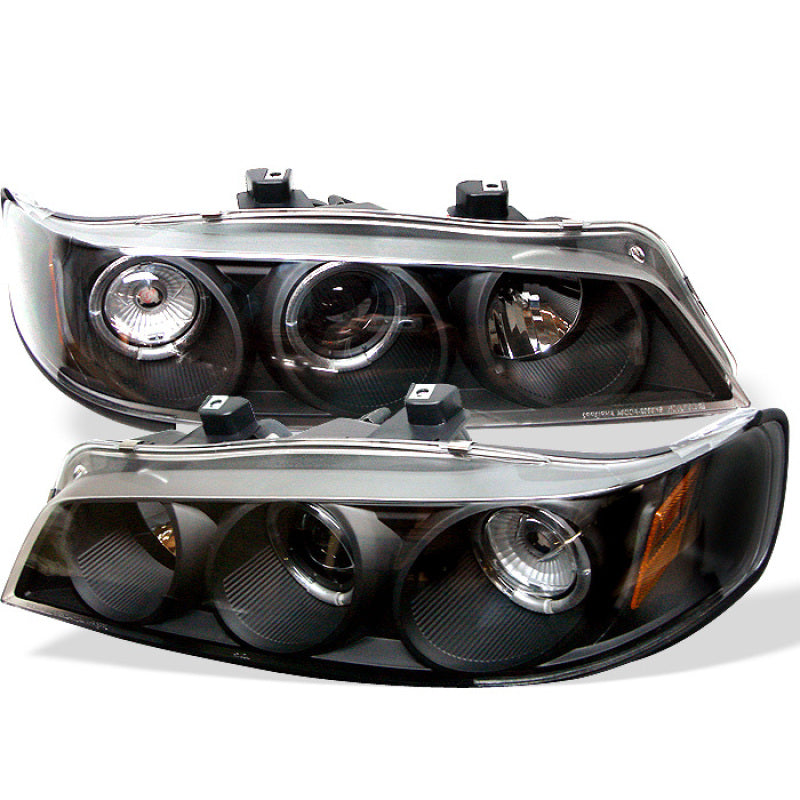 SPYDER Spyder Honda Accord 94-97 1PC Projector Headlights LED Halo Amber Reflctr Blk PRO-YD-HA94-AM-BK - Lights