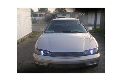SPYDER Spyder Honda Accord 94-97 1PC Projector Headlights LED Halo Amber Reflctr Blk PRO-YD-HA94-AM-BK - Lights