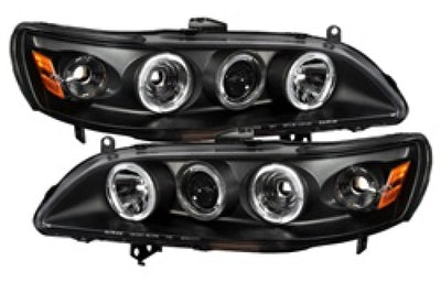 SPYDER Spyder Honda Accord 98-02 1PC Projector Headlights LED Halo Amber Reflctr Blk PRO-YD-HA98-AM-BK - Lights