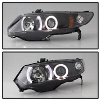 SPYDER Spyder Honda Civic 06-08 2Dr Projector Headlights LED Halo Black High H1 Low PRO-YD-HC06-2D-HL-BK - Lights
