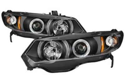 SPYDER Spyder Honda Civic 06-08 2Dr Projector Headlights LED Halo Black High H1 Low PRO-YD-HC06-2D-HL-BK - Lights