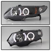 SPYDER Spyder Honda Civic 06-08 2Dr Projector Headlights LED Halo Black High H1 Low PRO-YD-HC06-2D-HL-BK - Lights