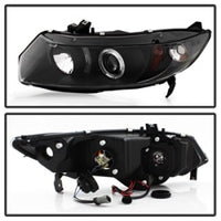 SPYDER Spyder Honda Civic 06-08 2Dr Projector Headlights LED Halo Black High H1 Low PRO-YD-HC06-2D-HL-BK - Lights
