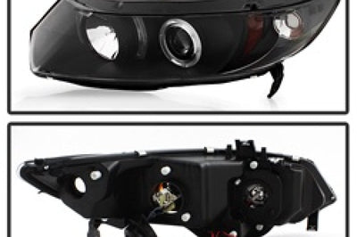 SPYDER Spyder Honda Civic 06-08 2Dr Projector Headlights LED Halo Black High H1 Low PRO-YD-HC06-2D-HL-BK - Lights