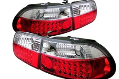 SPYDER Spyder Honda Civic 92-95 3DR LED Tail Lights Red Clear ALT-YD-HC92-3D-LED-RC
