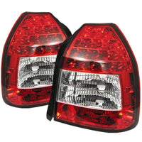 SPYDER Spyder Honda Civic 96-00 3DR LED Tail Lights Red Clear ALT-YD-HC96-3D-LED-RC