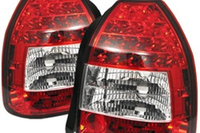 SPYDER Spyder Honda Civic 96-00 3DR LED Tail Lights Red Clear ALT-YD-HC96-3D-LED-RC