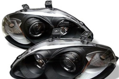 SPYDER Spyder Honda Civic 96-98 Projector Headlights LED Halo Amber Reflctr Blk PRO-YD-HC96-AM-BK - Lights