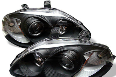 SPYDER Spyder Honda Civic 96-98 Projector Headlights LED Halo Amber Reflctr Blk PRO-YD-HC96-AM-BK - Lights