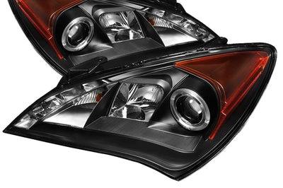 SPYDER Spyder Hyundai Genesis 10-12 Projector Halogen Model- LED Halo DRL Blk PRO-YD-HYGEN09-DRL-BK - Lights