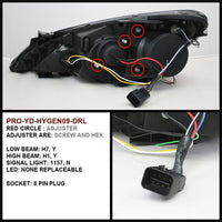 SPYDER Spyder Hyundai Genesis 10-12 Projector Halogen Model- LED Halo DRL Blk PRO-YD-HYGEN09-DRL-BK - Lights