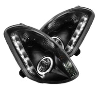 SPYDER Spyder Infiniti G35 03-04 4DR Projector Halogen - LED Halo DRL Blk High H4 PRO-YD-IG35034D-DRL-BK - Lights