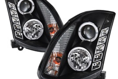 SPYDER Spyder Infiniti G35 03-07 2DR Projector Halogen - LED Halo DRL Blk High H4 PRO-YD-IG35032D-DRL-BK - Lights