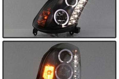 SPYDER Spyder Infiniti G35 03-07 2DR Projector Halogen - LED Halo DRL Blk High H4 PRO-YD-IG35032D-DRL-BK - Lights