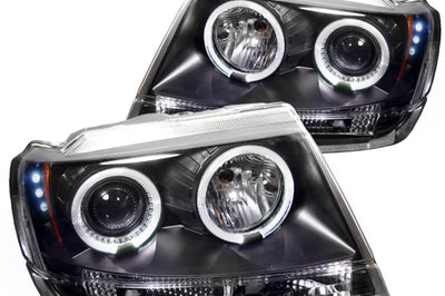 SPYDER Spyder Jeep Grand Cherokee 99-04 Projector Headlights LED Halo Blk - PRO-YD-JGC99-HL-BK - Lights