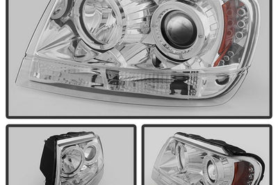 SPYDER Spyder Jeep Grand Cherokee 99-04 Projector Headlights LED Halo Chrm - PRO-YD-JGC99-HL-C - Lights