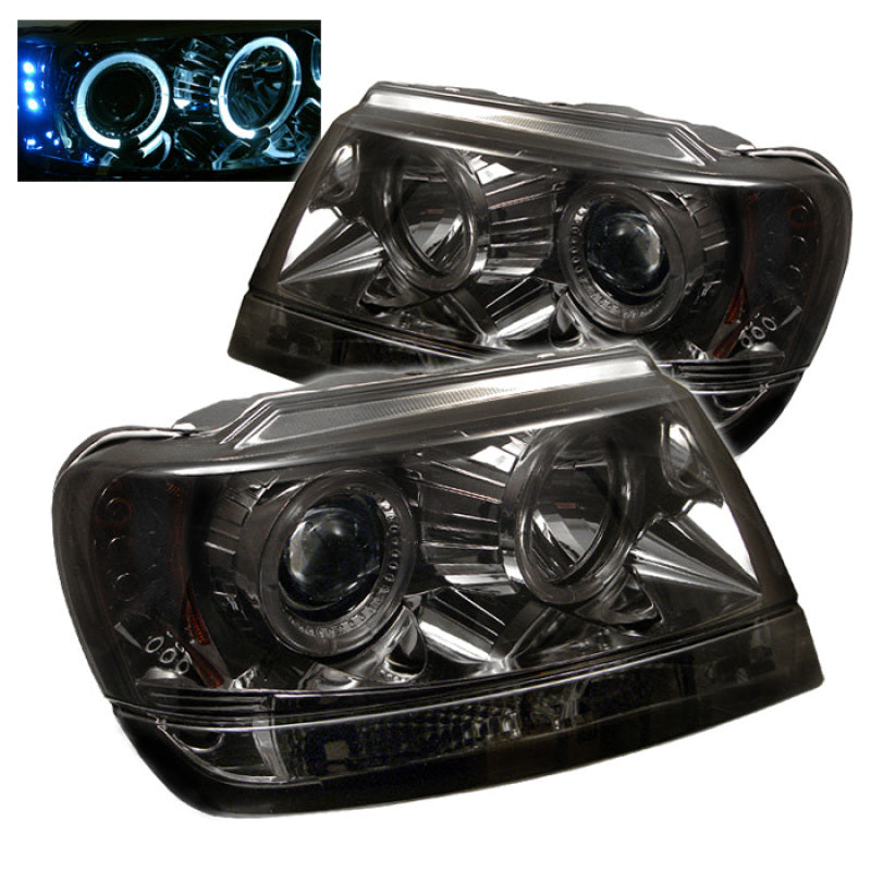 SPYDER Spyder Jeep Grand Cherokee 99-04 Projector Headlights LED Halo Smke - PRO-YD-JGC99-HL-SMC - Lights