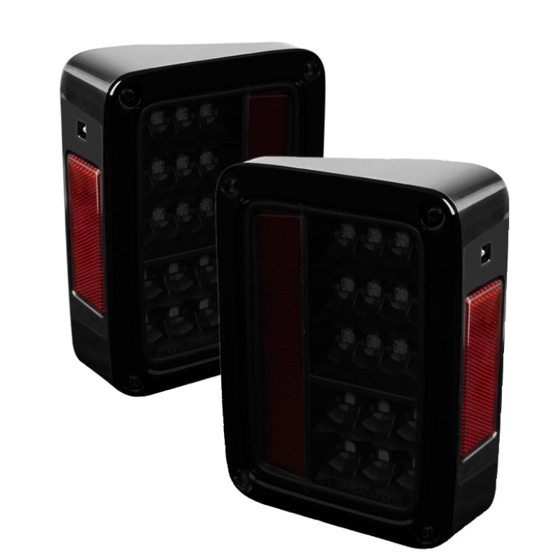 SPYDER Spyder Jeep Wrangler 07-15 LED Tail Lights Black Smoke ALT-YD-JWA07-LED-BSM