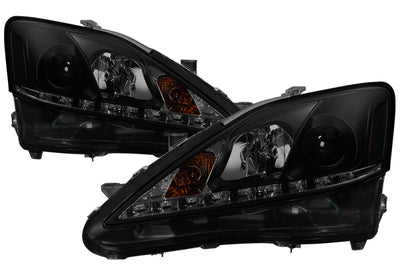 SPYDER Spyder Lexus IS 250/350 2006-2010 Projector Headlights DRL Black Smoke PRO-YD-LIS06-DRL-BSM - Lights