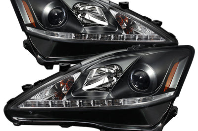 SPYDER Spyder Lexus IS 250/350 2006-2010 Projector Headlights DRL Black PRO-YD-LIS06-DRL-BK - Lights