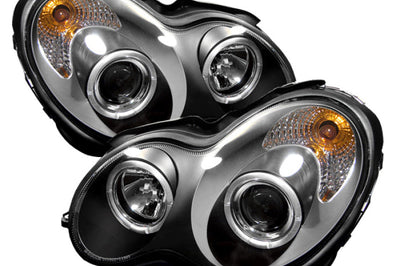 SPYDER Spyder Mercedes Benz C-Class 01-05 4 DrProjector Headlights Halogen LED Halo Blk PRO-YD-MBW203-HL-BK - Lights