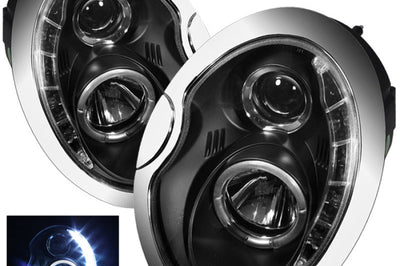 SPYDER Spyder Mini Cooper 02-06 Projector Headlights DRL Black High H1 Low PRO-YD-MC02-DRL-BK - Lights
