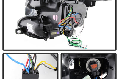 SPYDER Spyder Mini Cooper 2007-2012 Projector Headlights Halogen Model Only - DRL Black PRO-YD-MC07-DRL-BK - Lights