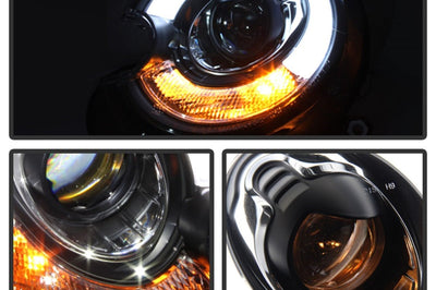 SPYDER Spyder Mini Cooper 2010-2012 Projector Headlights Xenon/HID Model- DRL Blk PRO-YD-MC07-HID-DRL-BK - Lights