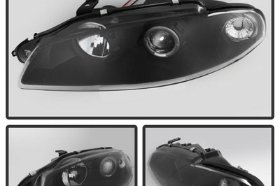 SPYDER Spyder Mitsubishi Eclipse 97-99 Projector Headlights LED Halo Black High H1 Low PRO-YD-ME97-HL-BK - Lights