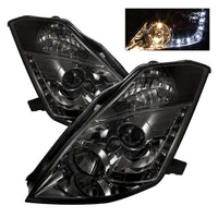 SPYDER Spyder Nissan 350Z 03-05 Projector Headlights Halogen Model Only - DRL Smoke PRO-YD-N350Z02-DRL-SM - Lights
