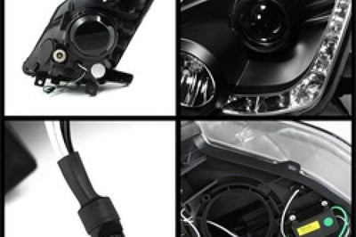SPYDER Spyder Nissan 350Z 03-05 Projector Headlights Halogen Model Only - DRL Black PRO-YD-N350Z02-DRL-BK - Lights